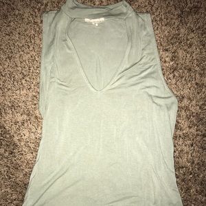 CUTE green v-neck tank top